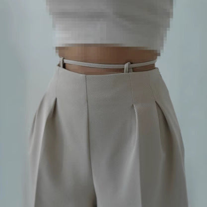 Fashion Casual Women's Clothing Straight-leg Trousers