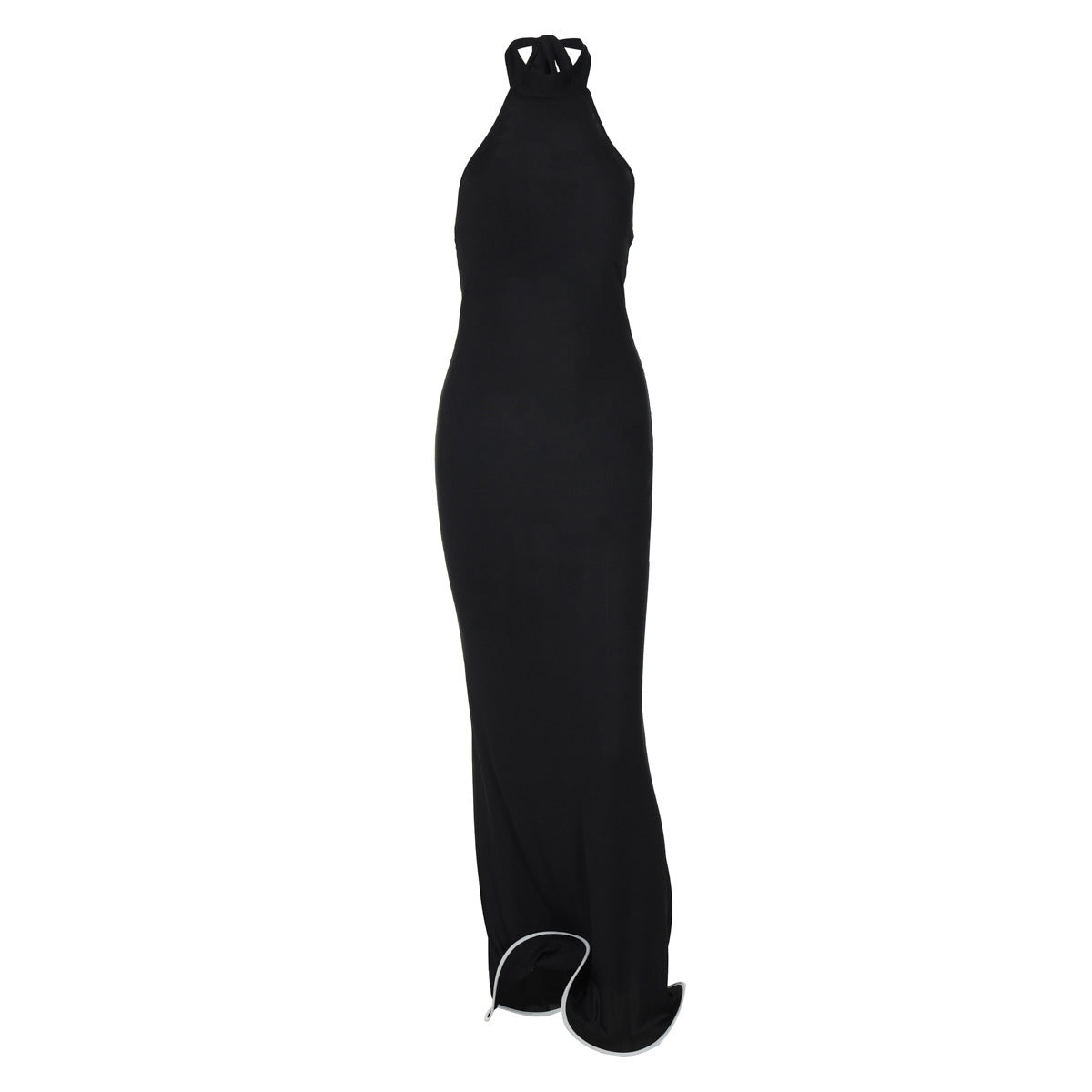 European And American Sexy Backless Elegance Sleeveless Halter Stringy Selvedge Dress