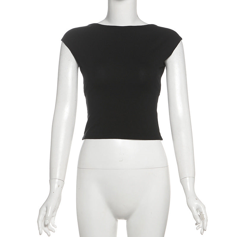 European And American Fashion & Trend Women's Sleeveless Hollow Backless Printed Slim Top