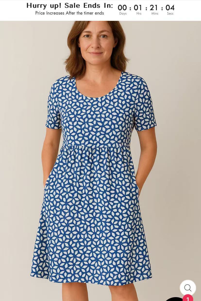 Round Neck Collar T-shirt Short Sleeve Stitching Pocket Skirt