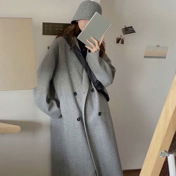 Fashionable Knee-length Mid-length Wool Coat For Women