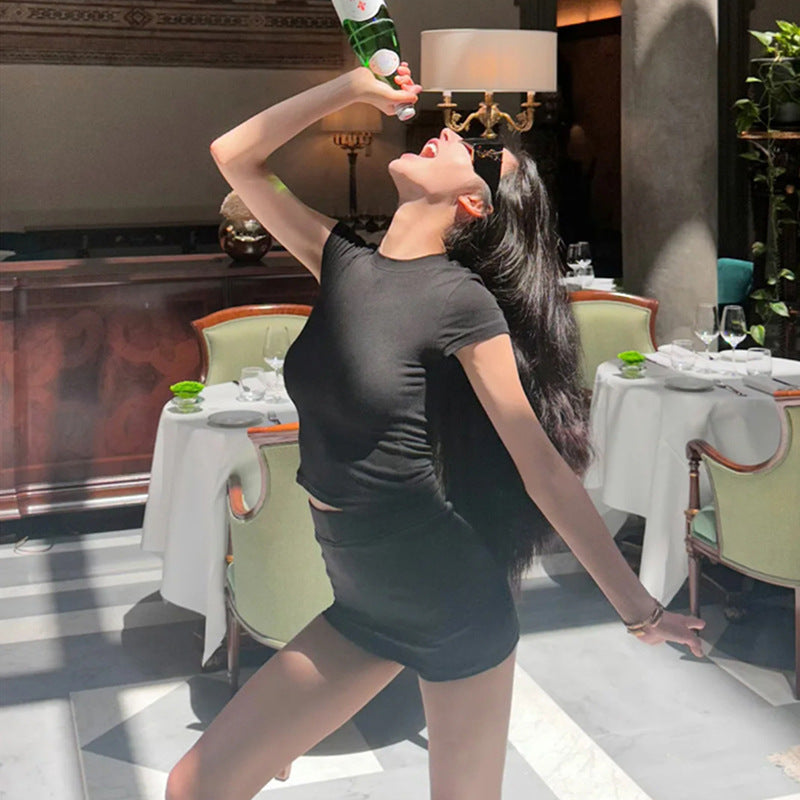 Summer Women's Temperament High Collar Skirt