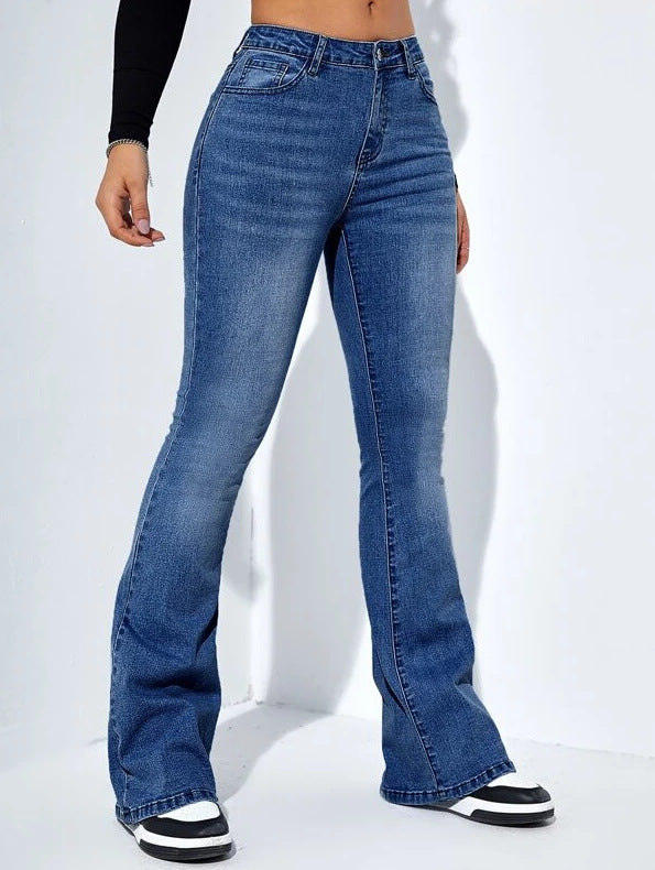 High-waisted Straight-leg Jeans