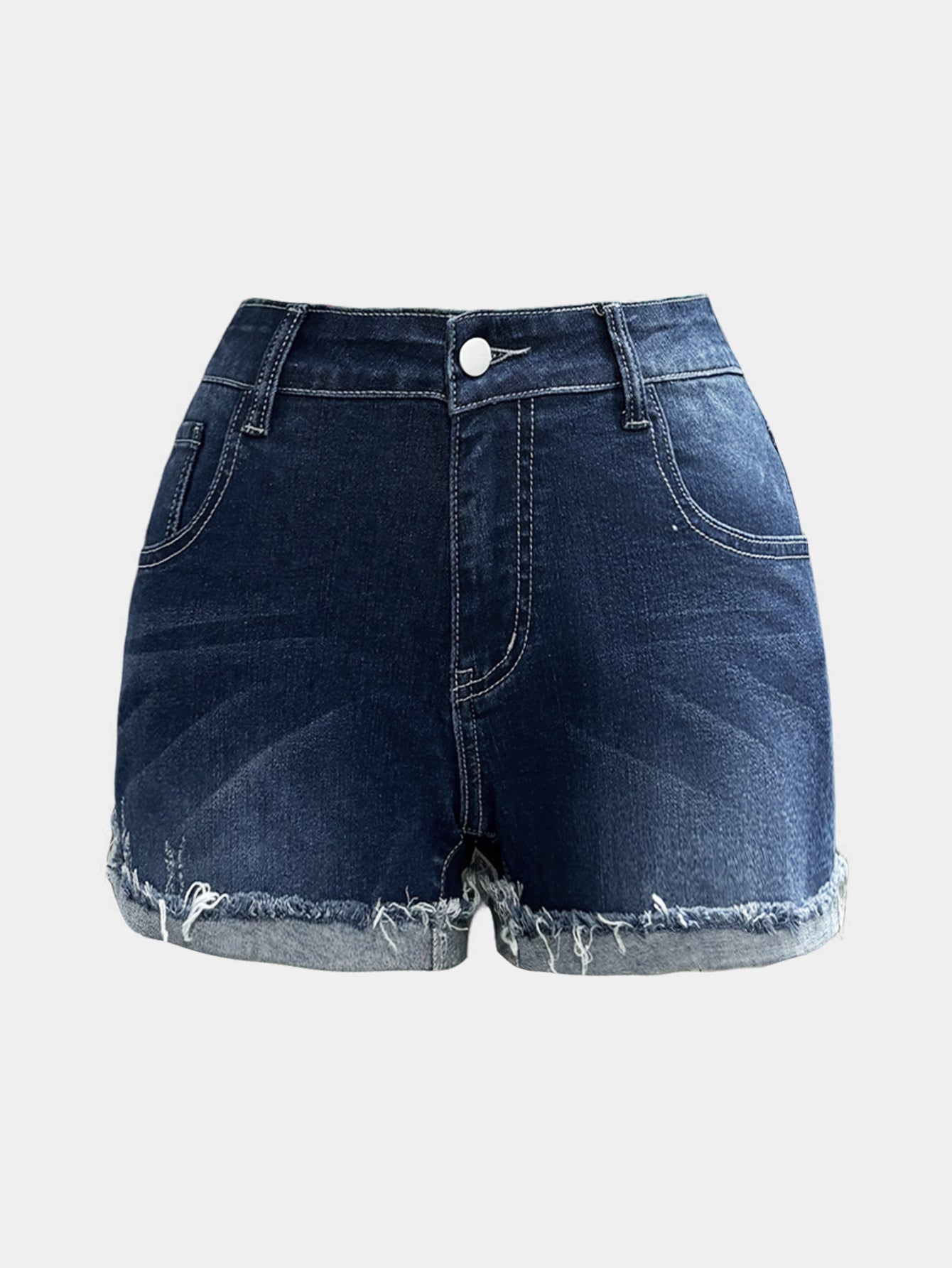 New Low-rise, Rolled-edge Denim Shorts
