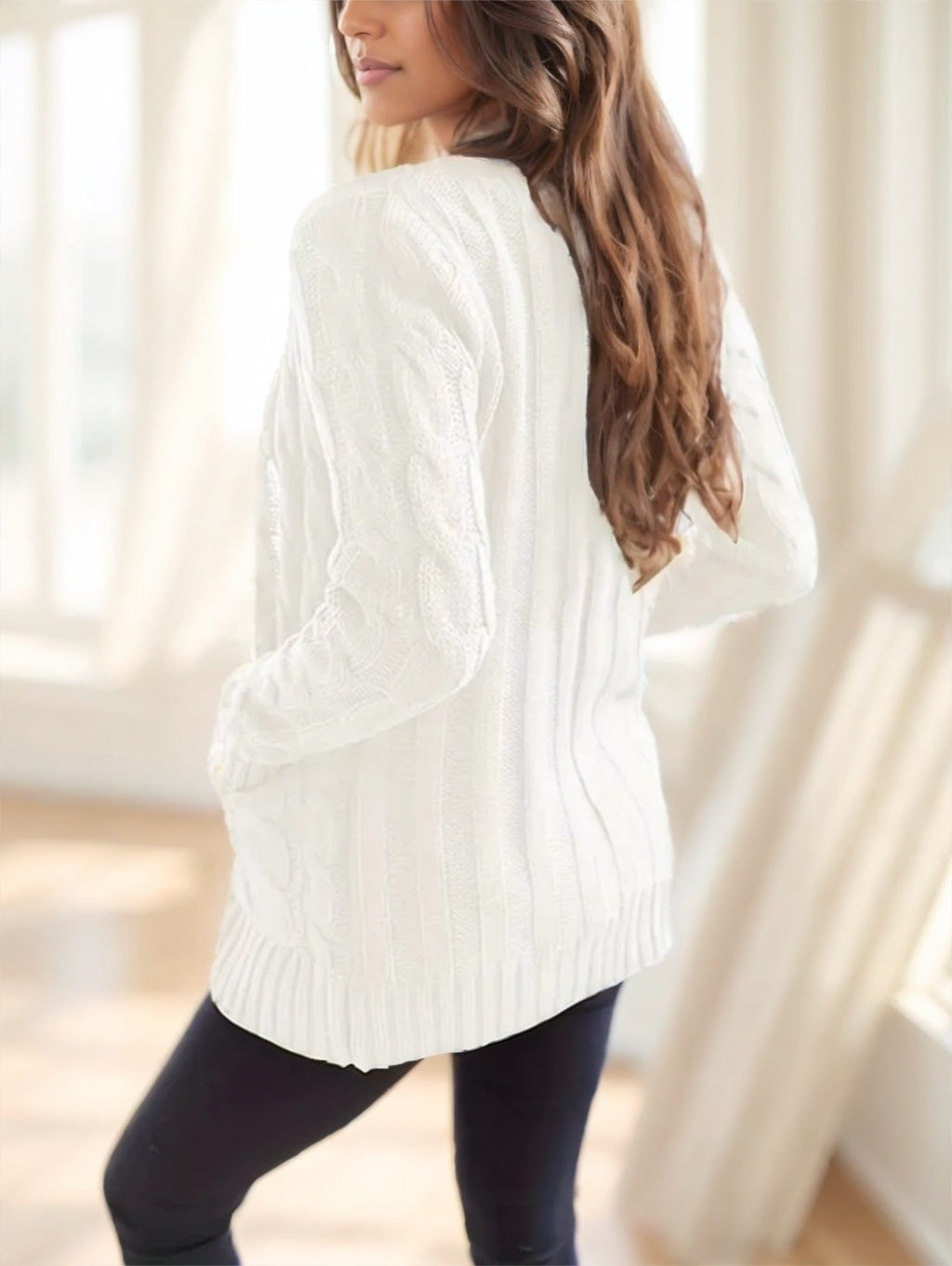 Women'S Vintage-Inspired Loose-Fit Cardigan With Double Buttons