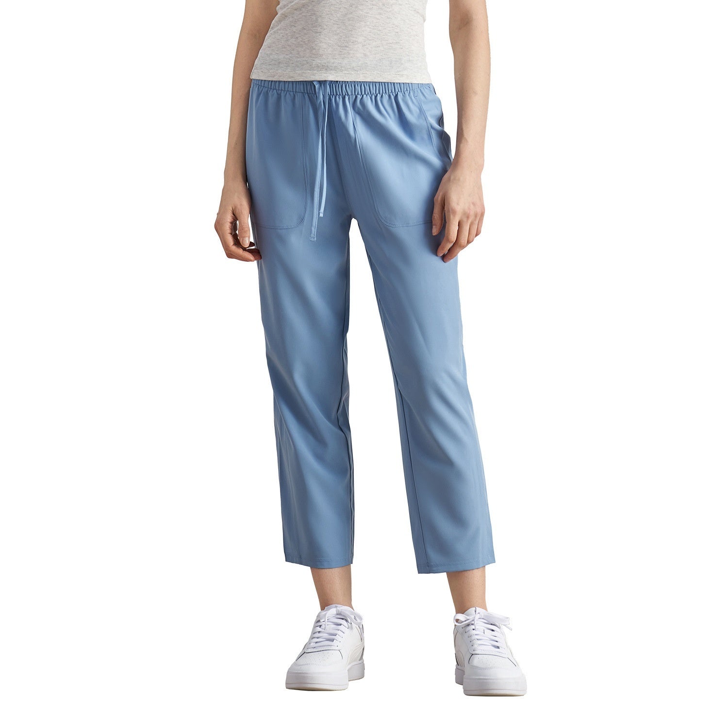 Quick-drying Track Pants Straight Harem Tappered Daddy Pants Drawstring Cigarette Pants 9 Points