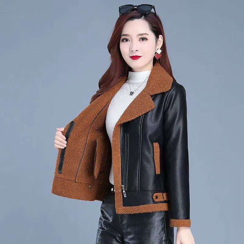Womens Stylish Casual Padded Lambswool Coat