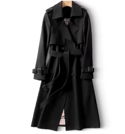 High-end Tailored Trench Coat Casual Plus-size Mid-length British-style Coat For Petite Figures