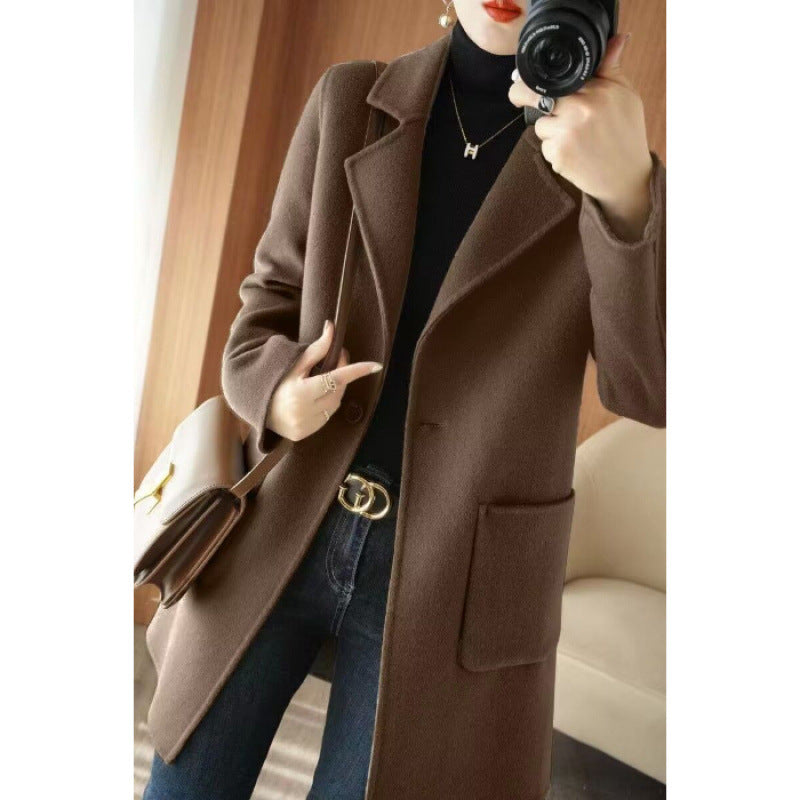 Mid-length Wool Casual Chic Coat