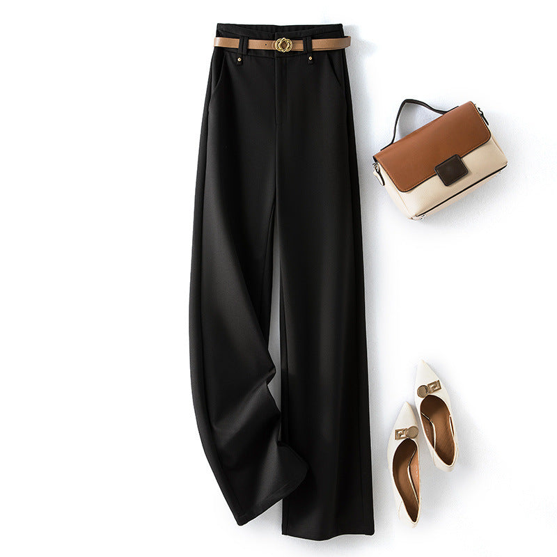 Narrow Wide-leg Pants Women's Autumn New Straight Loose Casual Suit Pants