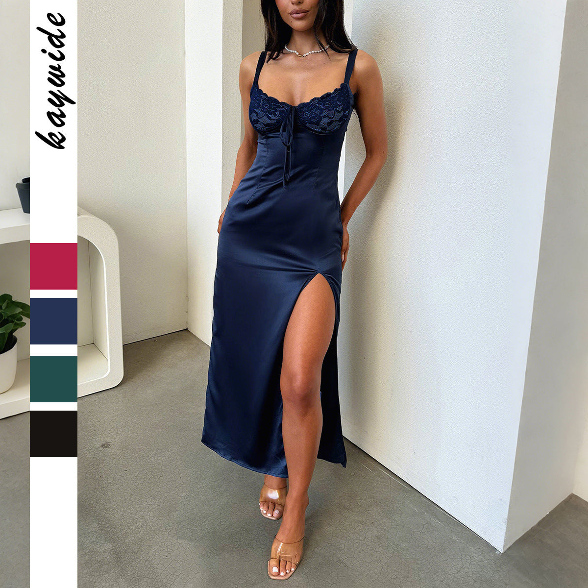 Elegant Sling Lace Long Dress Dress Women's Clothing