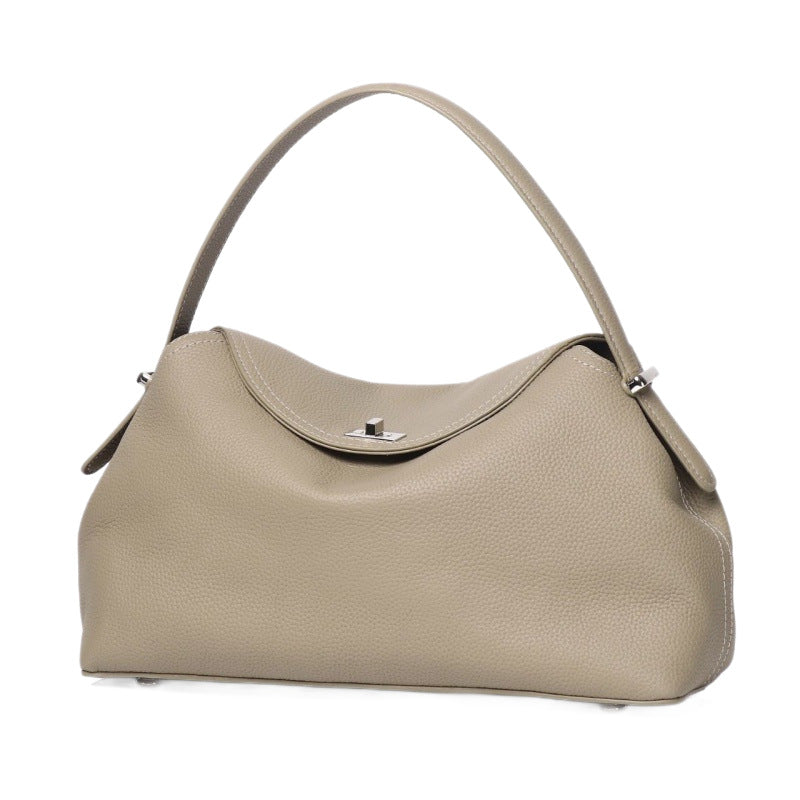Stylish Niche Leather Tote Bag For Office Ladies