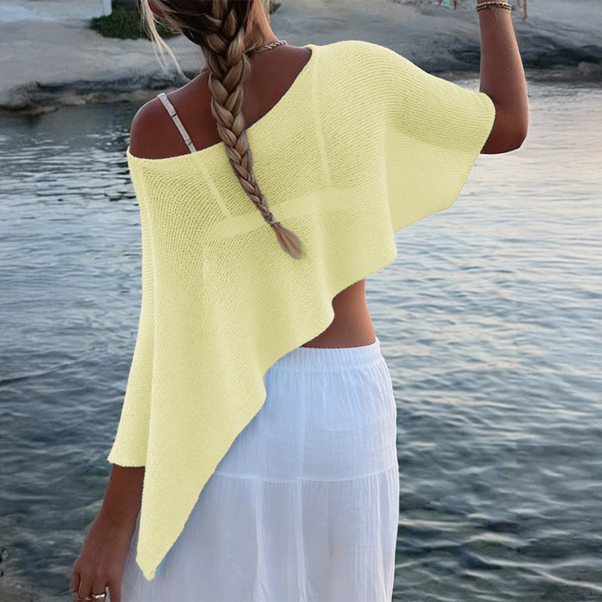 Versatile Semi-sheer Shawl Top