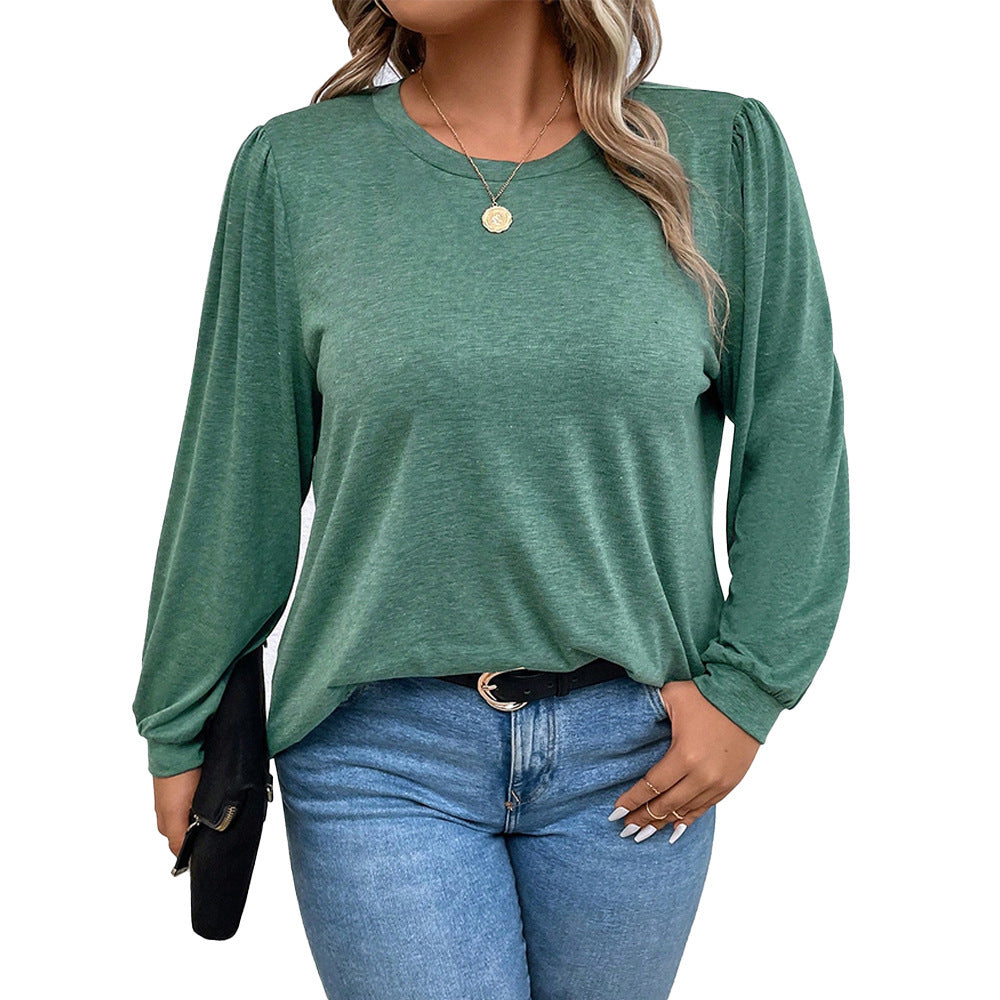 Women's Long-sleeve Fashion Loose Slim-fit Solid Color Top