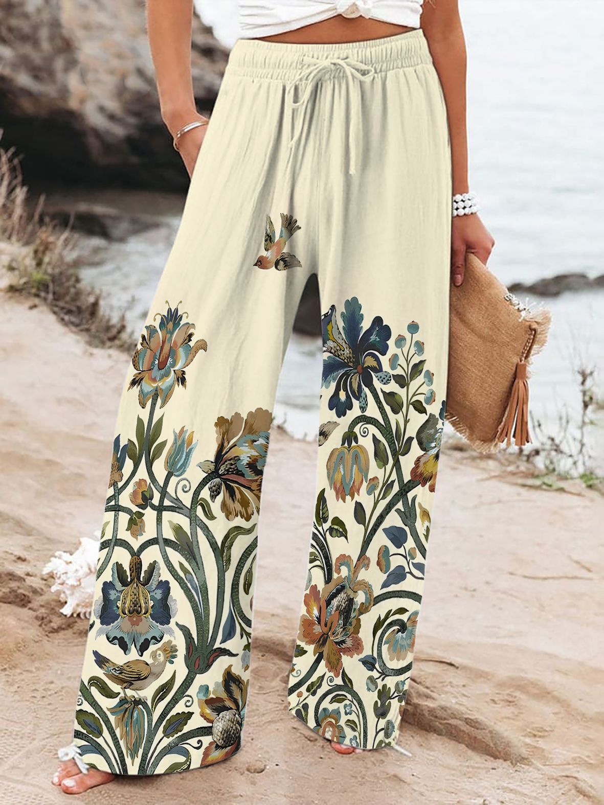 Casual Wide-leg Athletic Pants For Street Style In Europe And The US