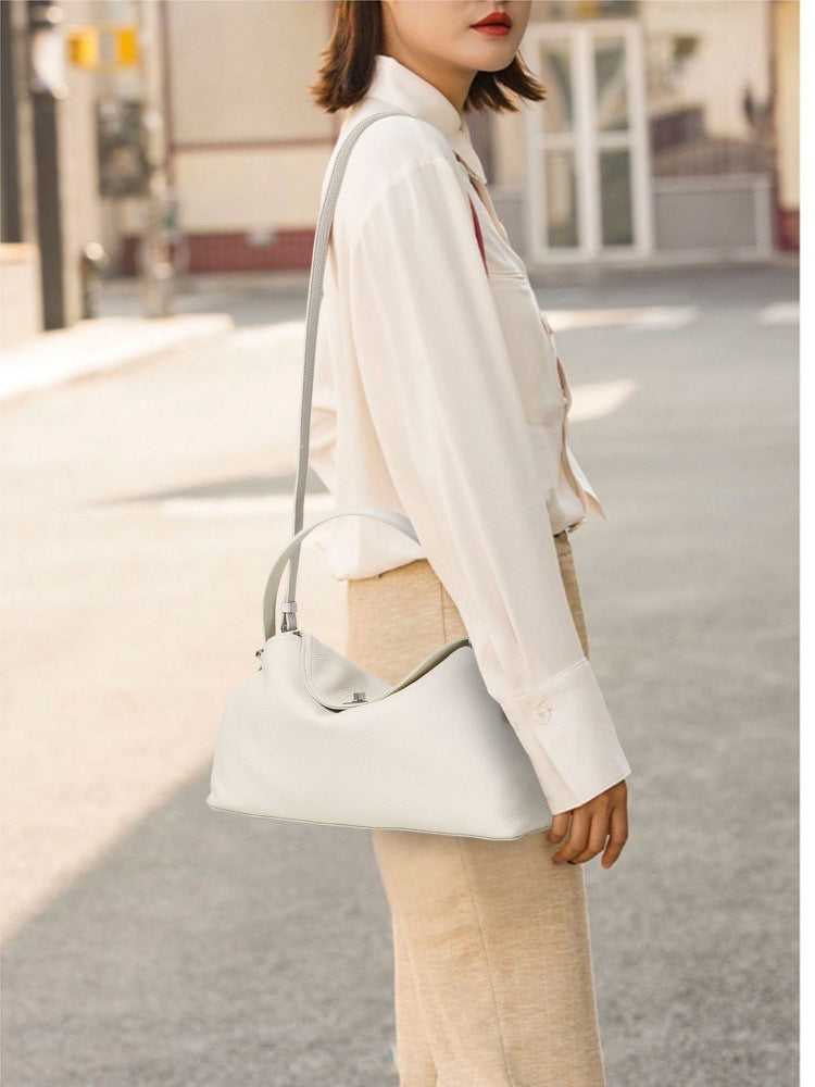 Stylish Niche Leather Tote Bag For Office Ladies