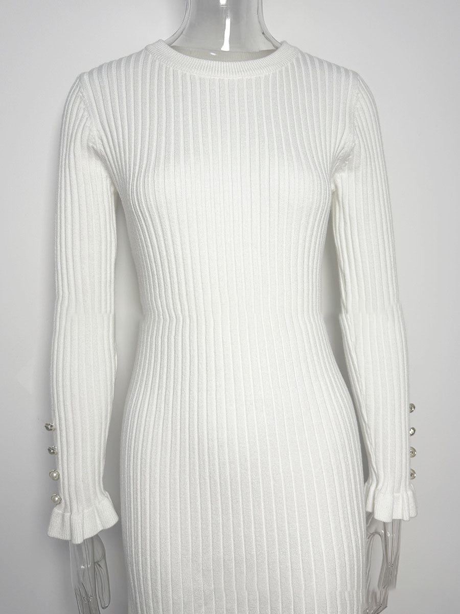 Textured Knit Mid-length Dress