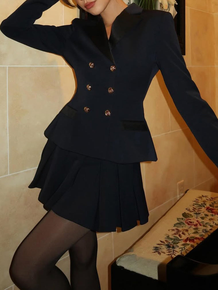 Long - Sleeve Open - Back Blazer