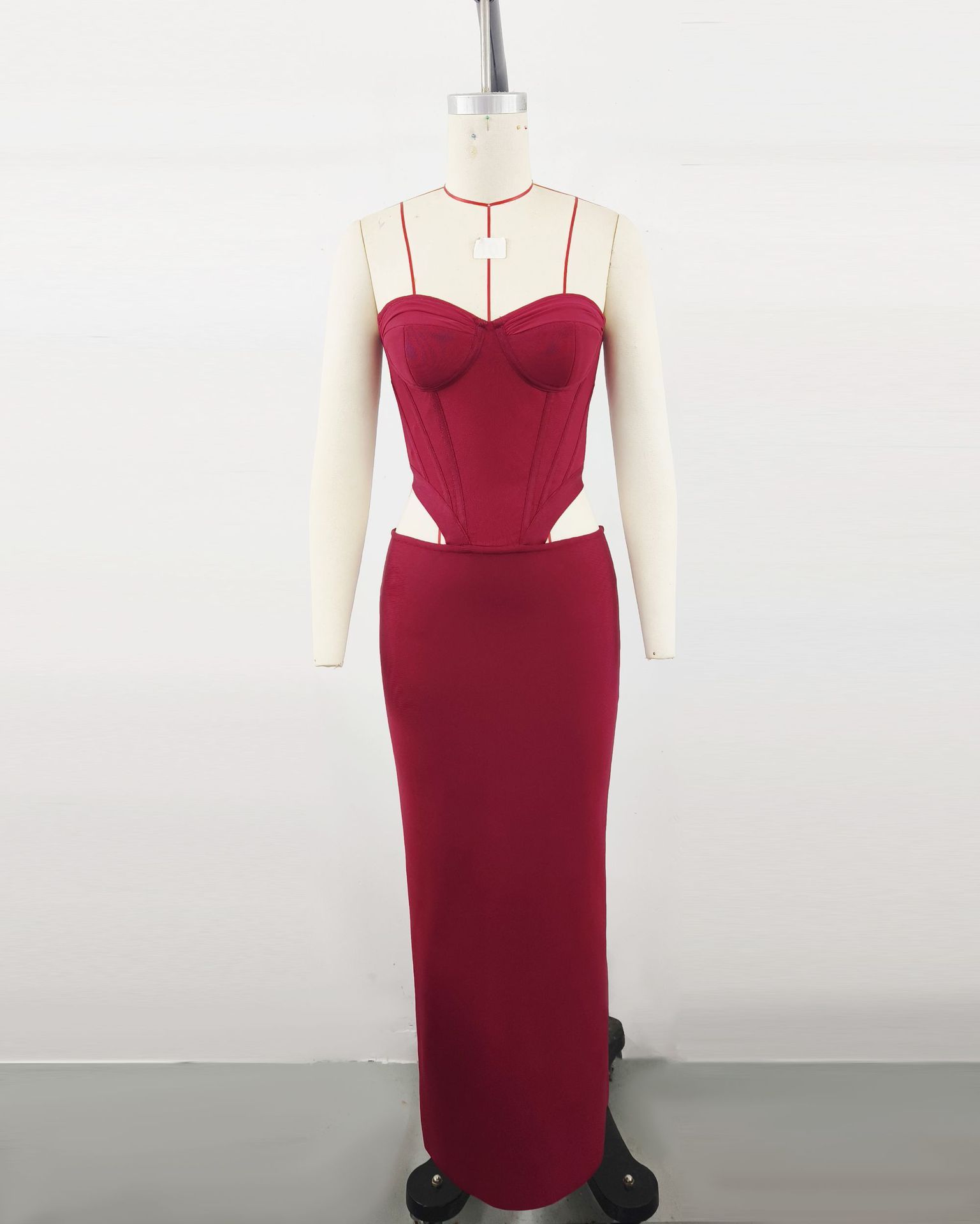 Design Tube Top Fishbone Bandage Dress Slim Fit