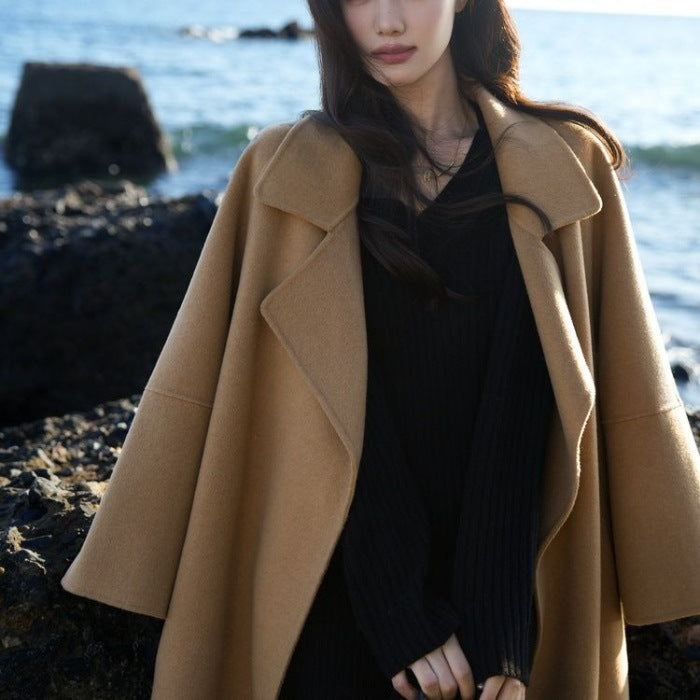 New Year Wool Coat With Down Liner For Women Long Style Outerwear