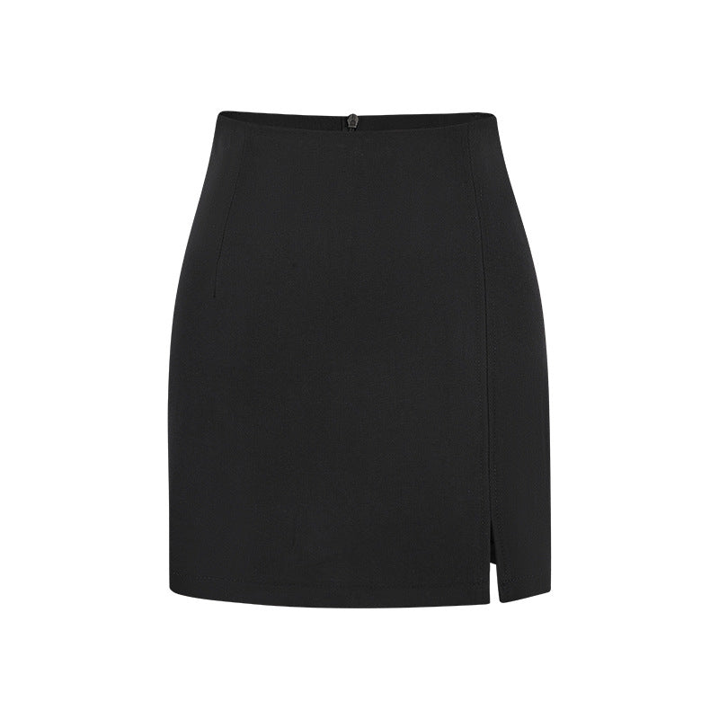 High-waisted Front-slit Versatile Form-fitting Stretchy Pencil Skirt
