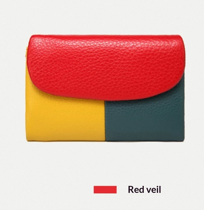 Wallet Short Stylish Women Soft Leather Texture