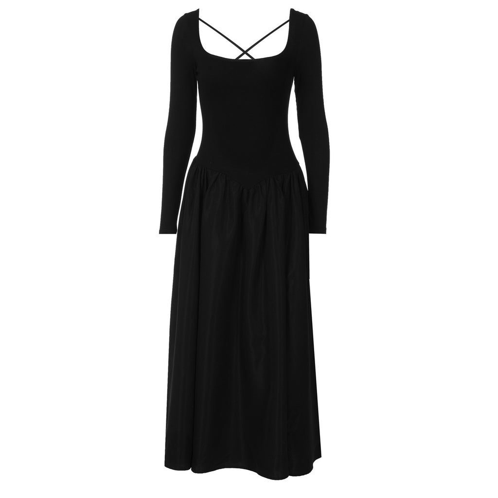 Backless Cross-strap Slim-fit Long Dress For Women
