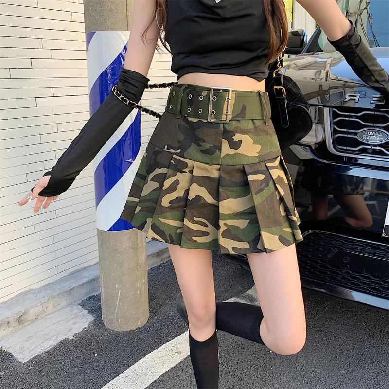 Versatile High-waisted Pleated Mini Skirt For Spring And Fall