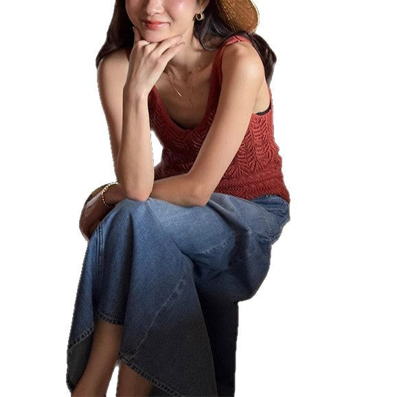Vest Sweet Spaghetti-strap Women's Short Summer Sleeveless Beauty Back