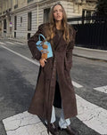 Womens Fashion Casual Mid Length Trench Coat Chic And Relaxed Fit Wool Outerwear