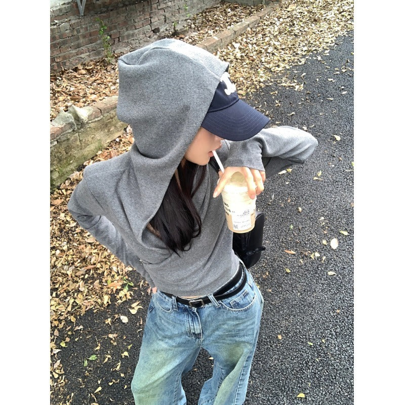 Fashion Cross Hooded Long Sleeve T-Shirt Women