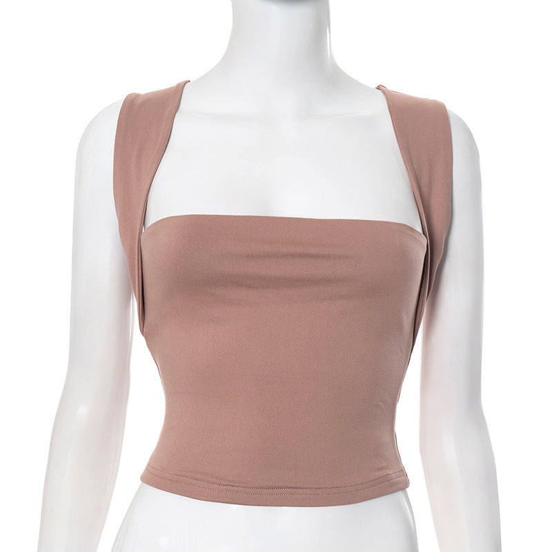 Women's Square Collar Reverse Vest Top