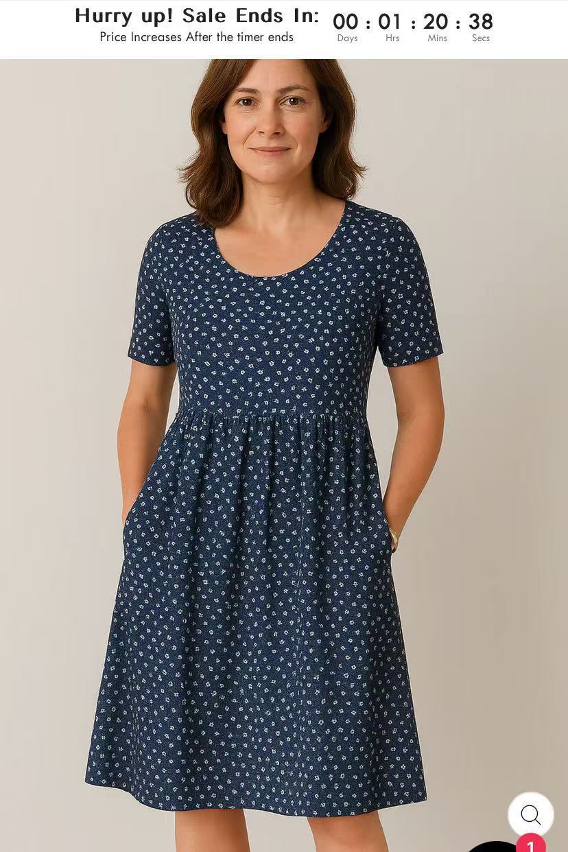 Round Neck Collar T-shirt Short Sleeve Stitching Pocket Skirt