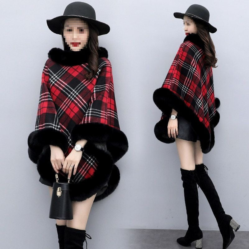 Leopard-print Thickened Velvet Oversized Cloak