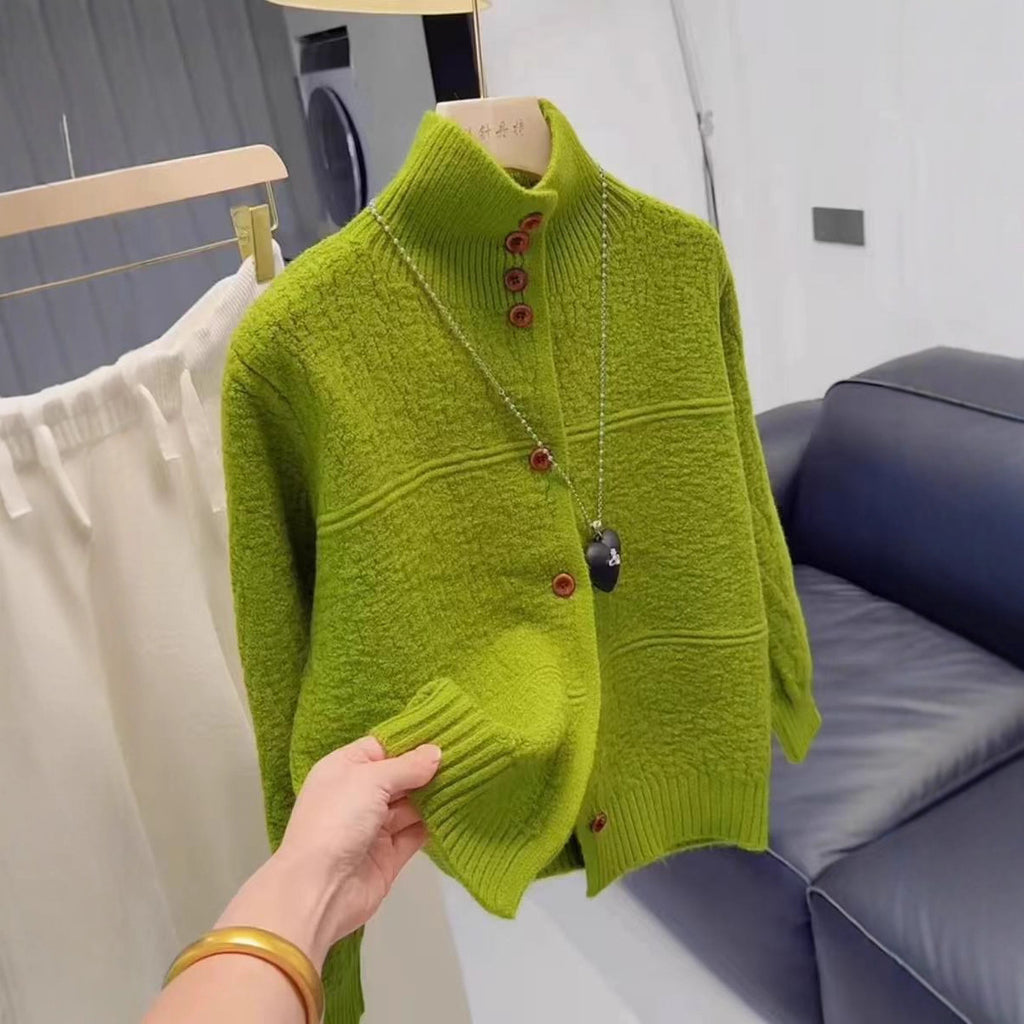 New Autumn Winter Merino Wool Knitted Sweater Coat