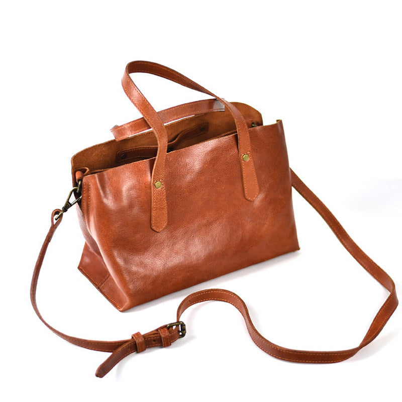 Vintage, Versatile Womens Soft Cowhide Shoulder Bag For Everyday Commuting