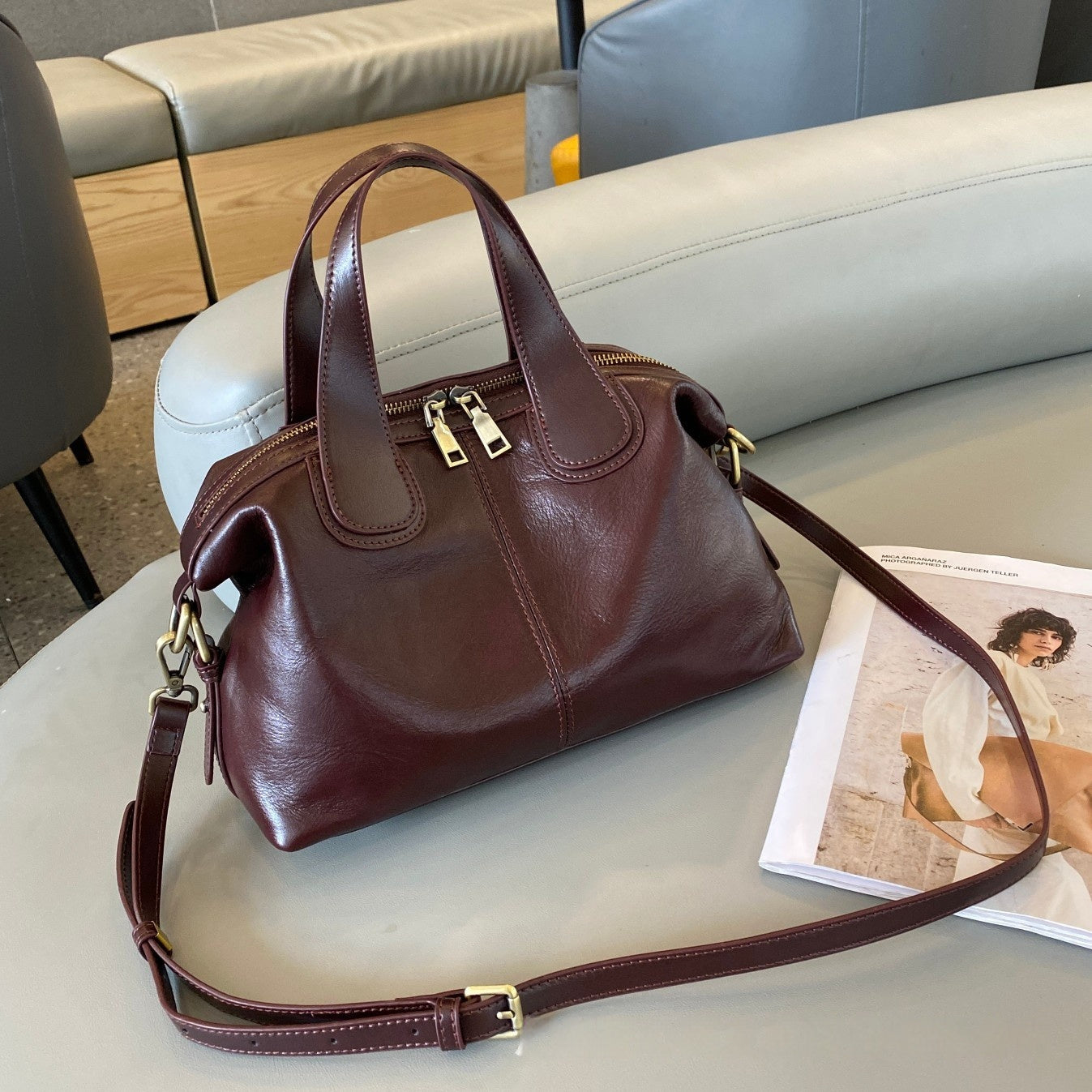 Gradient Color Storage Handbag Advanced Vintage