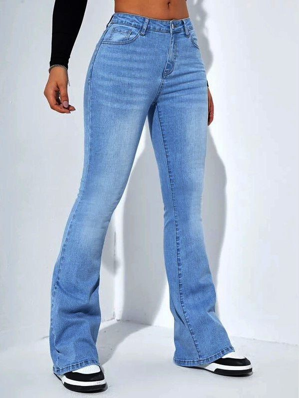 High-waisted Straight-leg Jeans