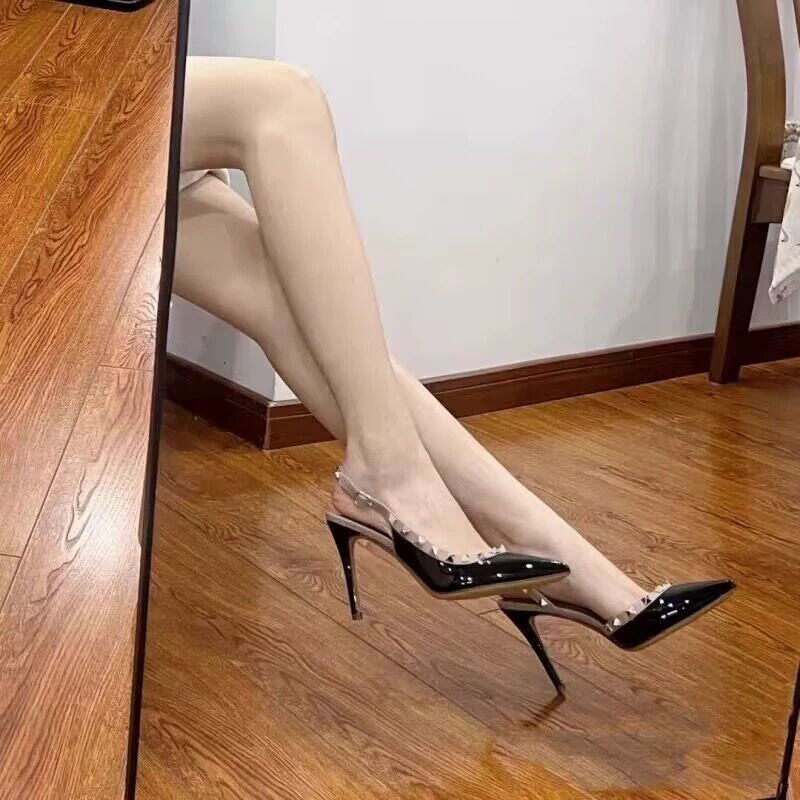 Pointed-toe Stiletto Patent Leather High Heels