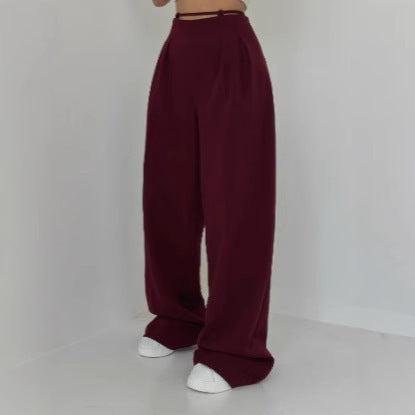 Fashion Casual Women's Clothing Straight-leg Trousers