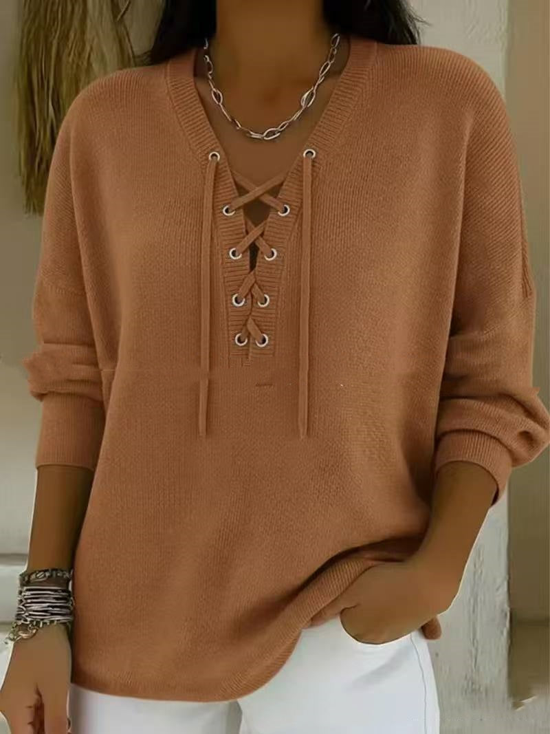 Hooded Knitted Pullover Long Sleeved Sweater