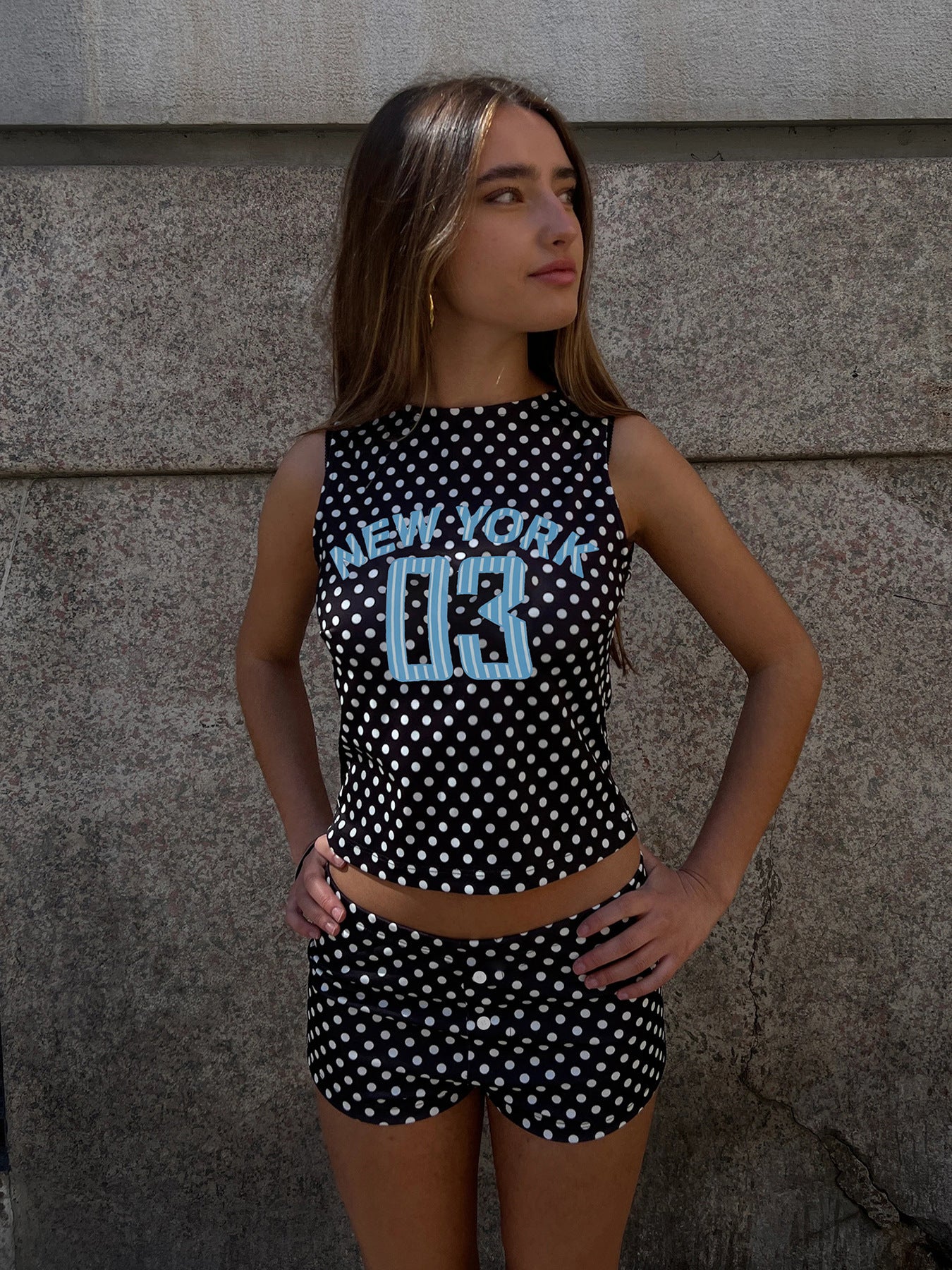 Street Sports Digital Printing Sleeveless Tank Top Shorts Casual Suit