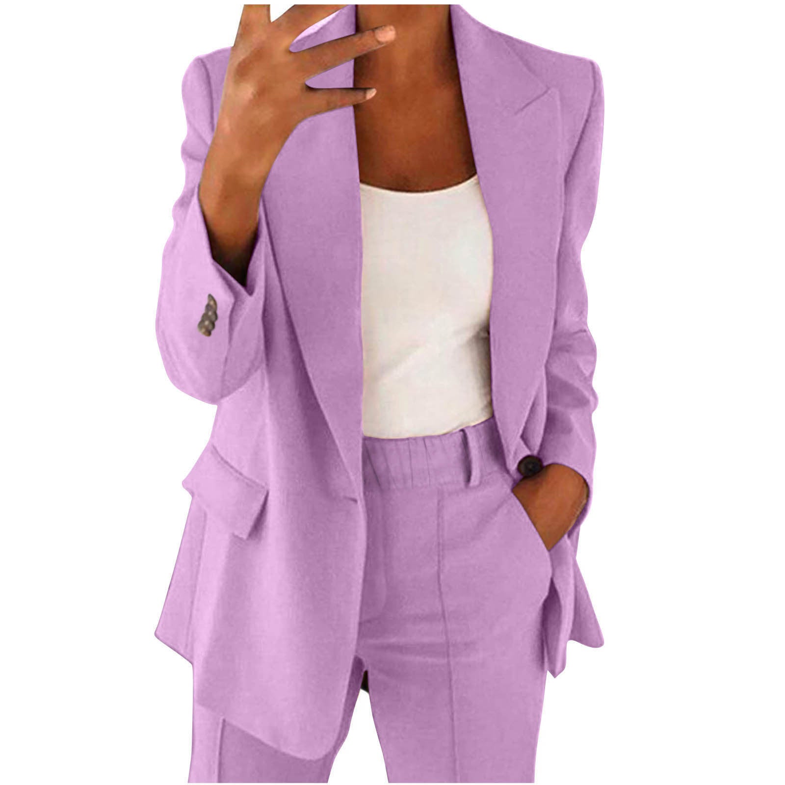 Fashion Button Slim Lapel Cardigan Temperament Suit Coat Suit