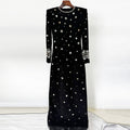 Heavy-duty Beaded And Diamond-embellished Slim-fit Maxi Dress