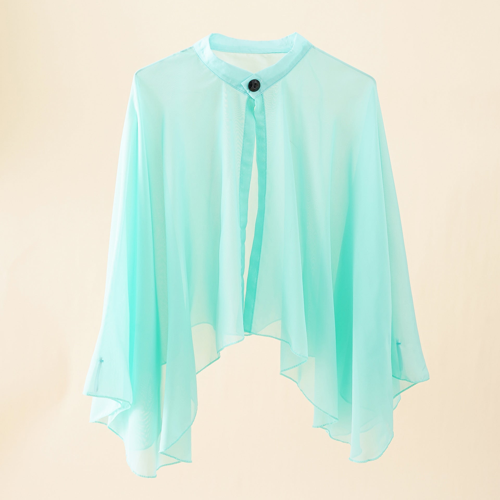 Solid Color Ventilation Shawl Button Chiffon Sunscreen Women's Fashion