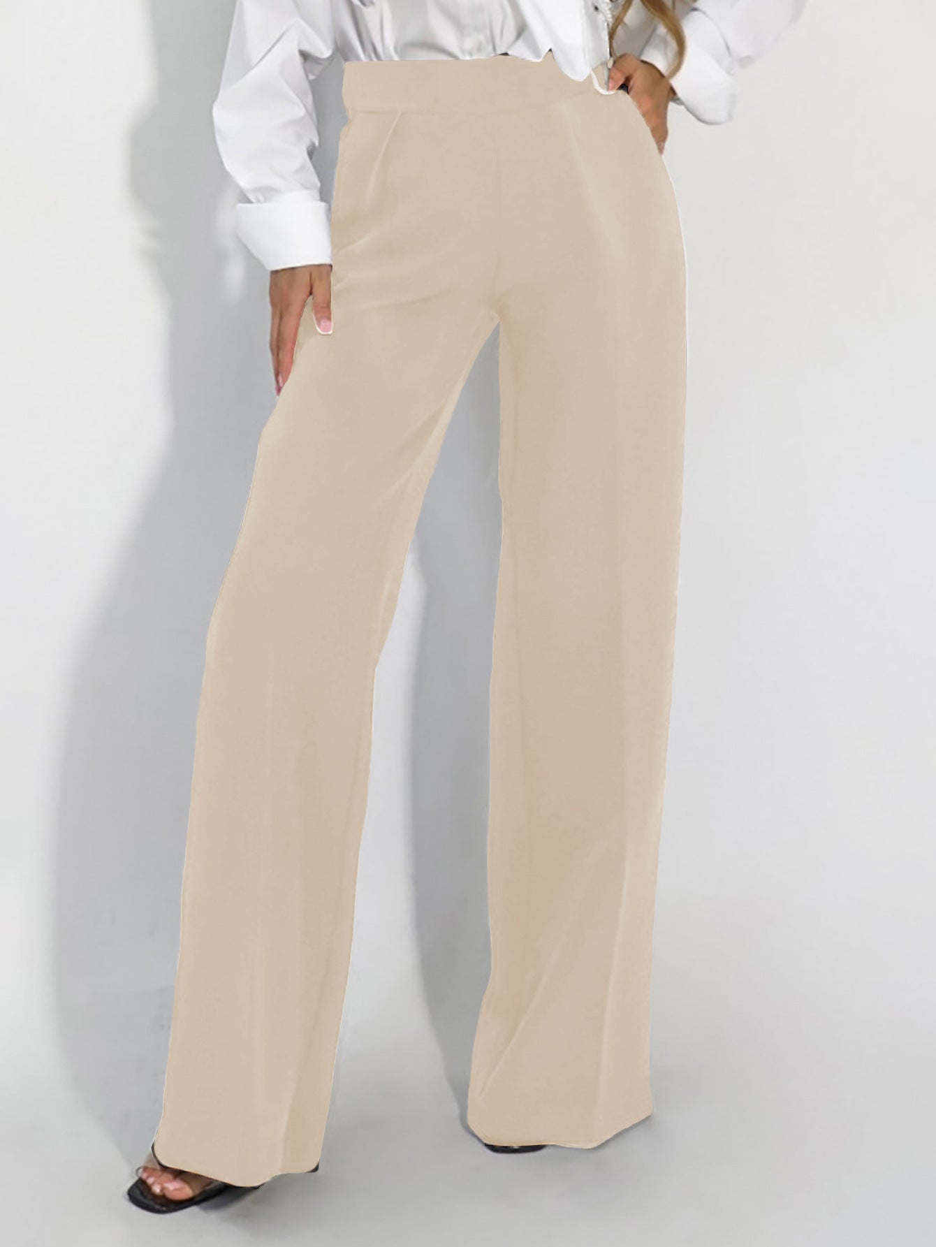 Womens Straight-Leg Casual Draping Slimming Trousers For Commuting