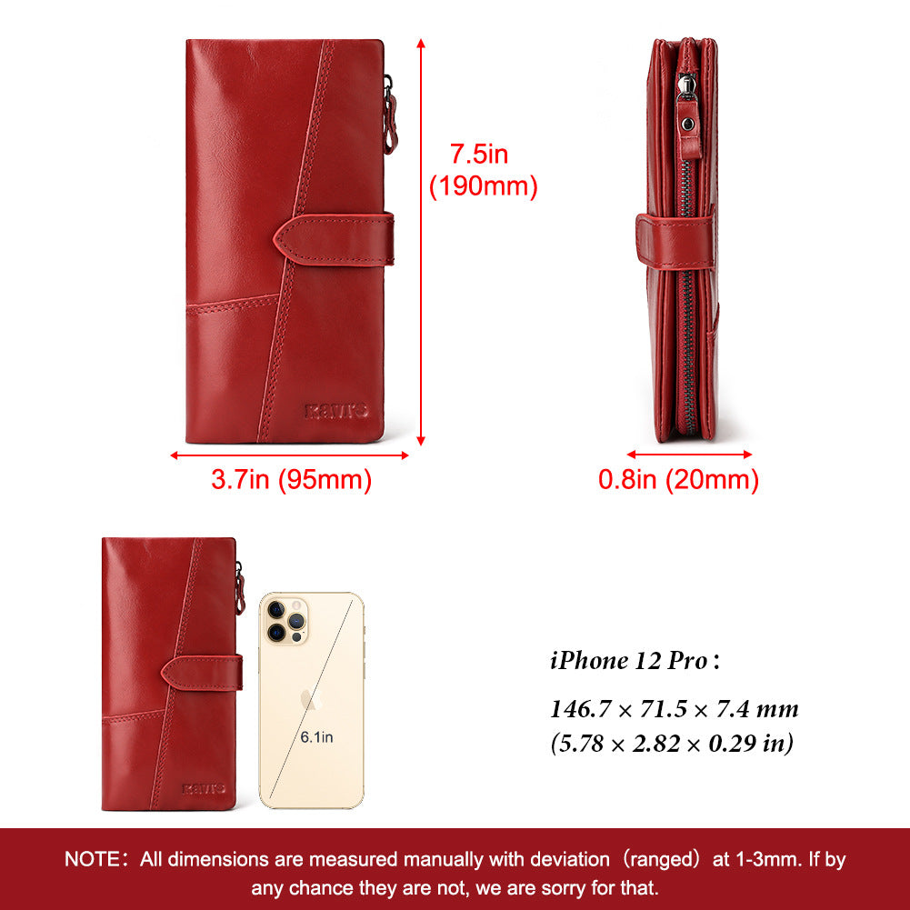 Fashionable Phone Bag Made From Top-layer Cowhide With Multiple Card Slots