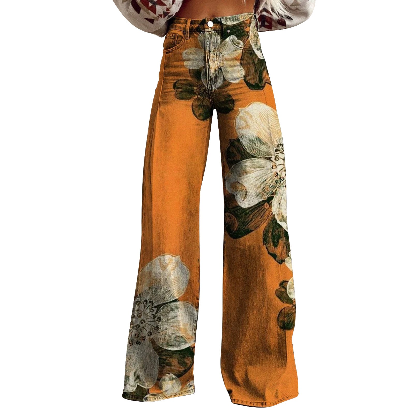 Trendy Flared Denim Jeans Made From Pure Cotton For Women