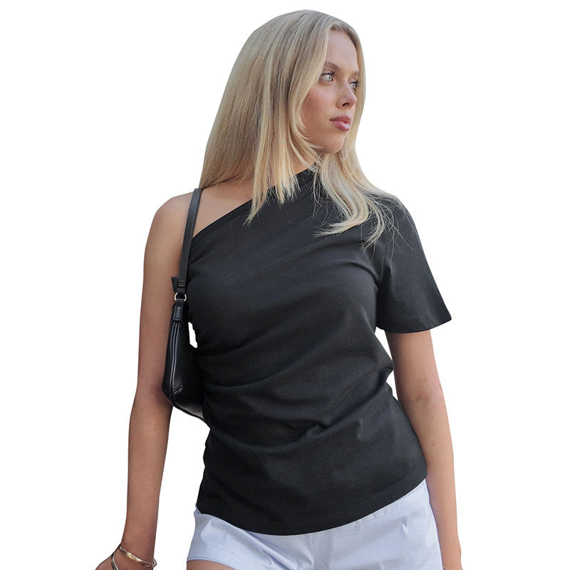 European And American Solid Color Shoulder Bag Casual Vest T-shirt