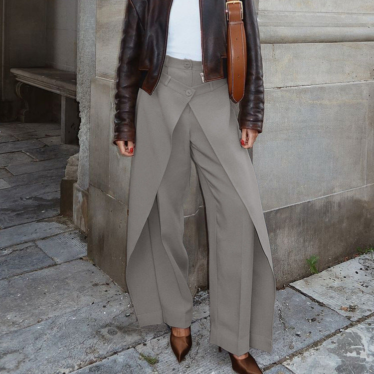 Irregular Casual Wide-leg Pants